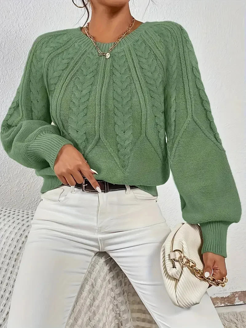 Women’s Neck Sweater — Chic Solid Knitwear