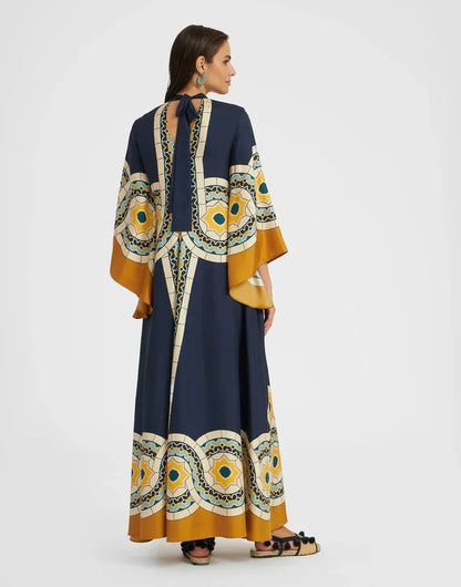 Vintage Muse Printed Maxi Dress