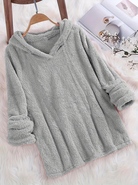 Fleece Glow Solid Hoodie Sweatshirt