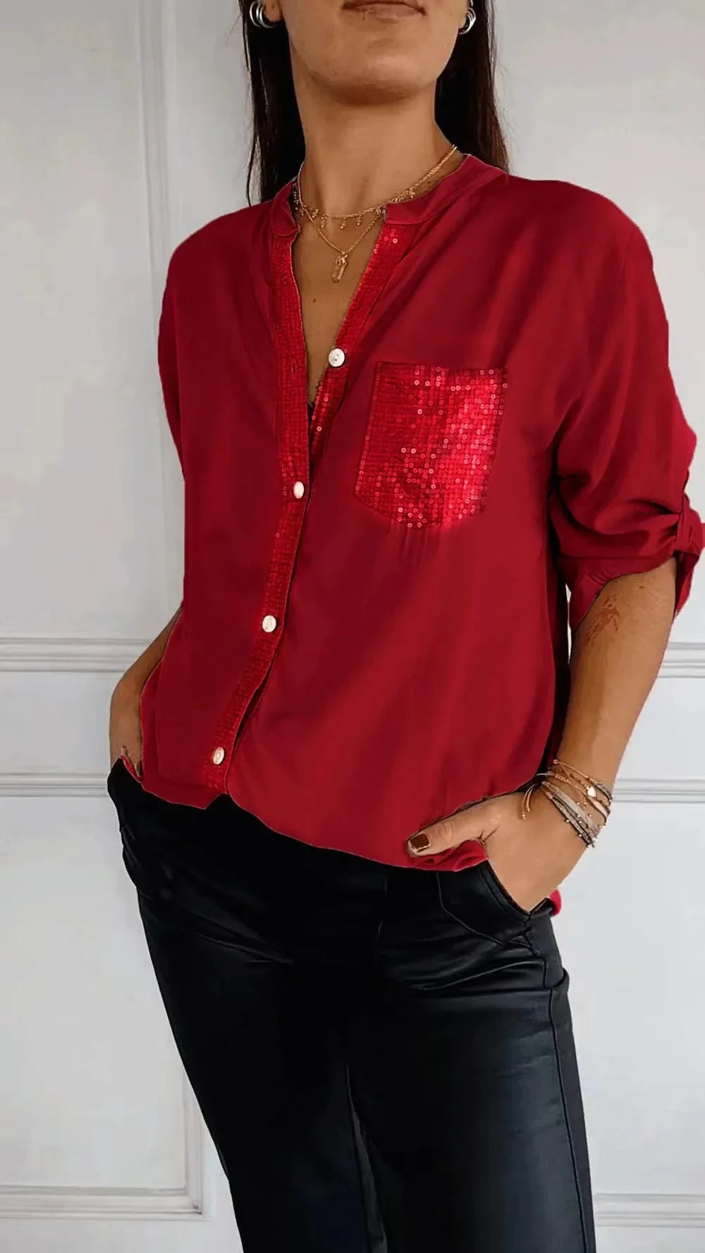 Sequin Beaded Vintage Shirt