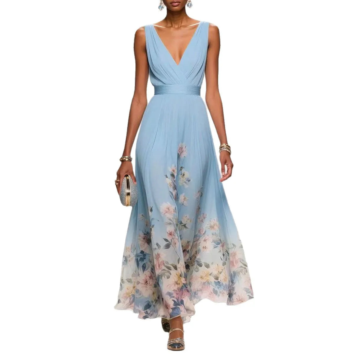 Boho Halter Floral Maxi Dress