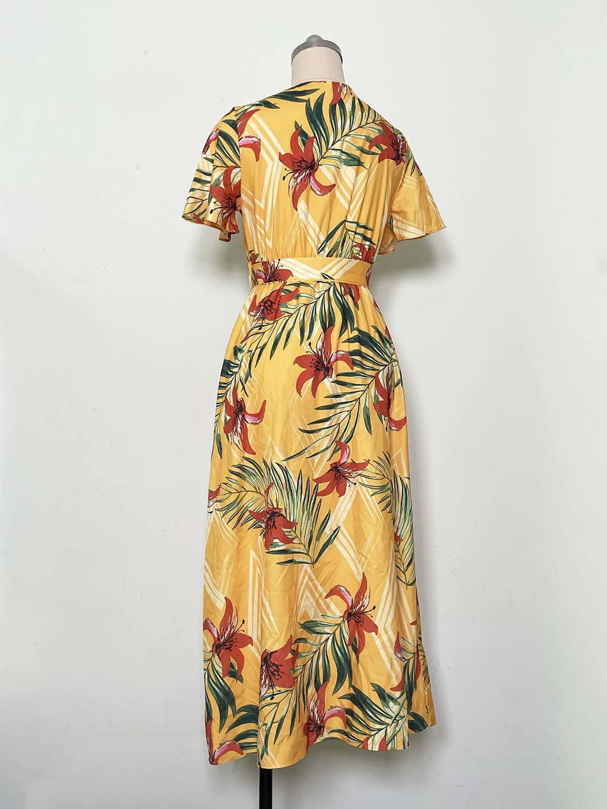 Curvy Chic V-Neck Belted Dress