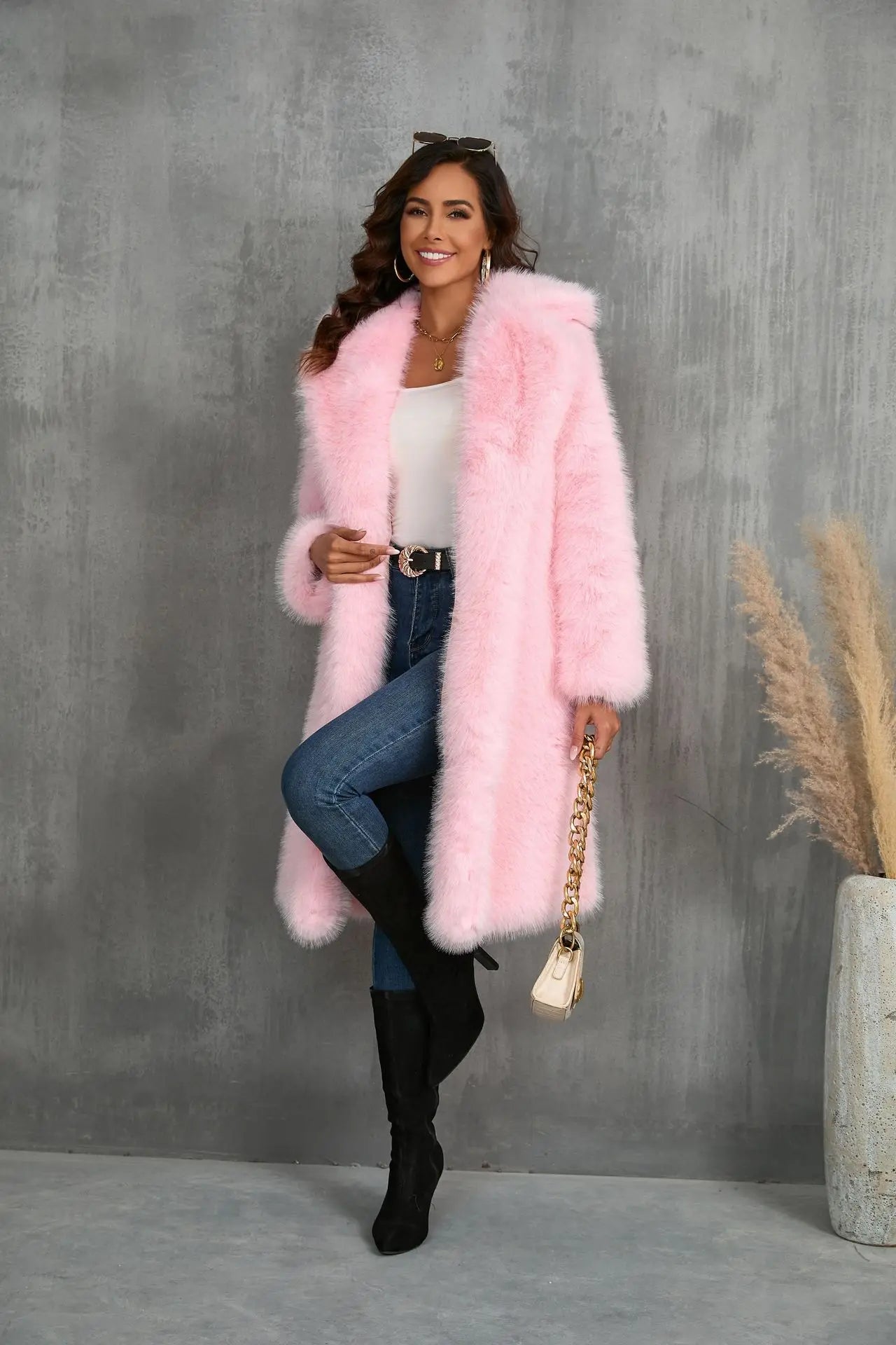 Velvet Whisper Faux Fur Coat