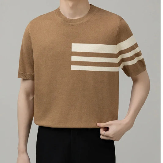 British Style Color-Block Knit Tee