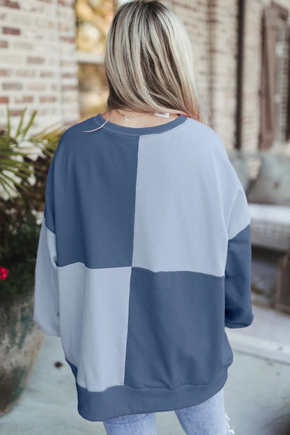 Trendy Contrast Buckle Sweatshirt