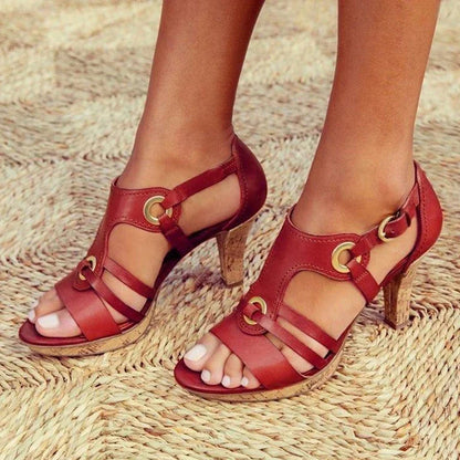 Golden Stride Gladiator Wedge Sandals