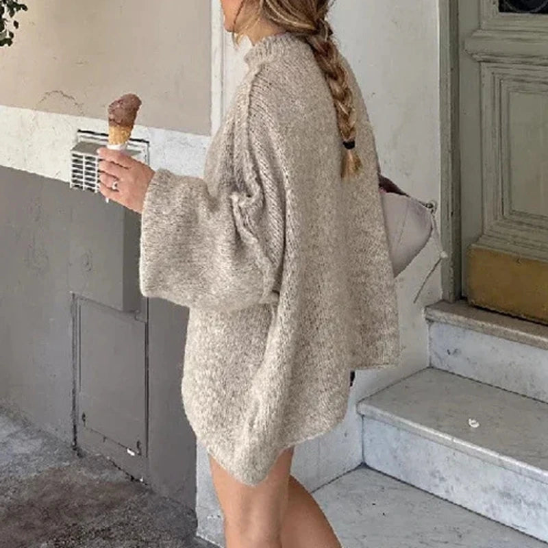 Oversized Ribbed Knit Sweater