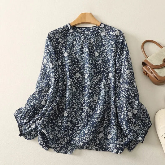Blue & White Floral Lantern Shirt