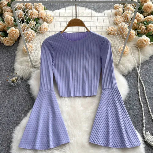 Flare Muse Slim Knit Crop Top