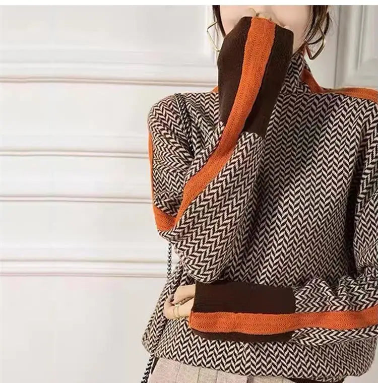 Women Knitted Turtleneck Sweate Effortless Style