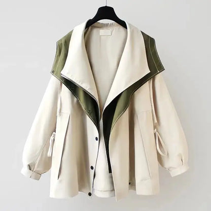 Breeze Flow Zipper Trench Coat