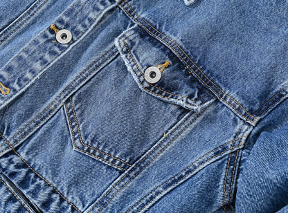 Moon Fade Button-Up Denim Coat