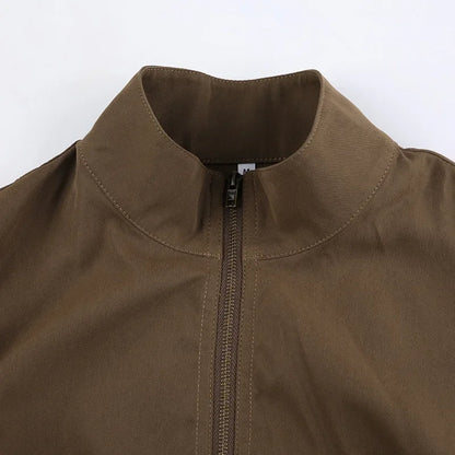 Retro Glow Turtleneck Crop Bomber