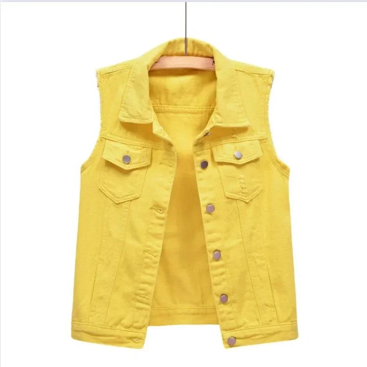 ColorPop Plus Size Denim Vest