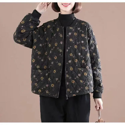 Loose Fit Retro Printed Cotton Jacket