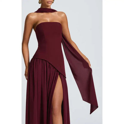 Midnight Charm Strapless Party Dress