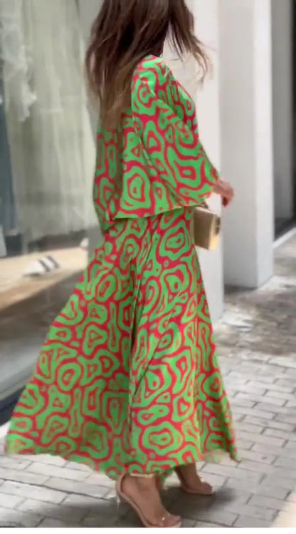 Effortless Elegance Long Sleeve Skirt Set