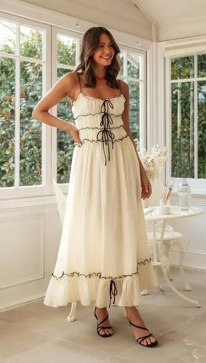 Elegant Slash Neck Holiday Maxi Dress