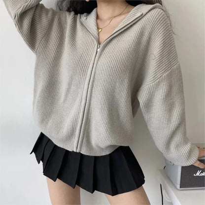 Cozy Drift Hooded Knit Cardigan