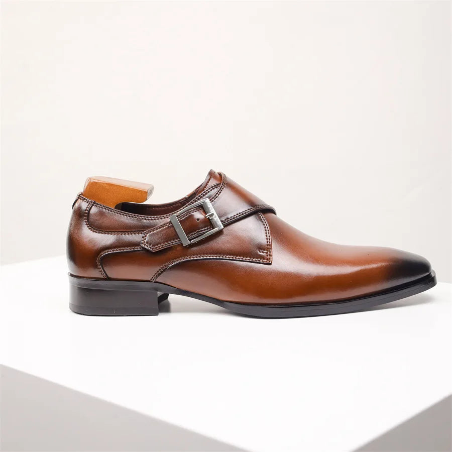 Classic Buckle Leather Dress Shoes