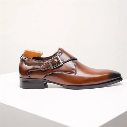 Classic Buckle Leather Dress Shoes