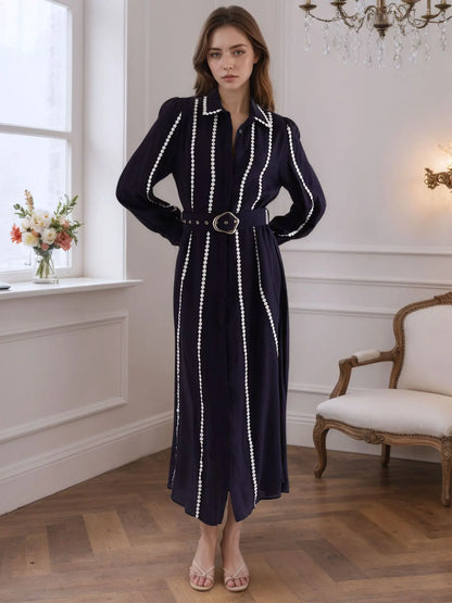 Stripe Muse Ruffle Shirt Dress