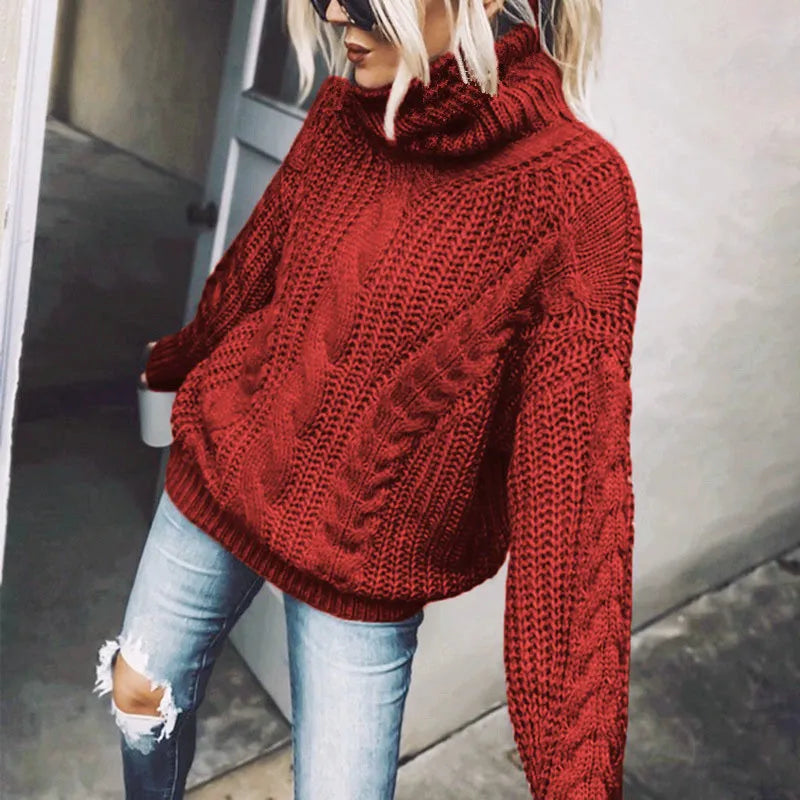 VintageSplice Thick Knit Turtleneck Sweater
