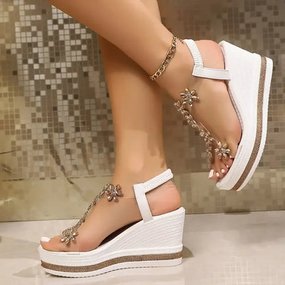 Crystal Platform Summer Sandals