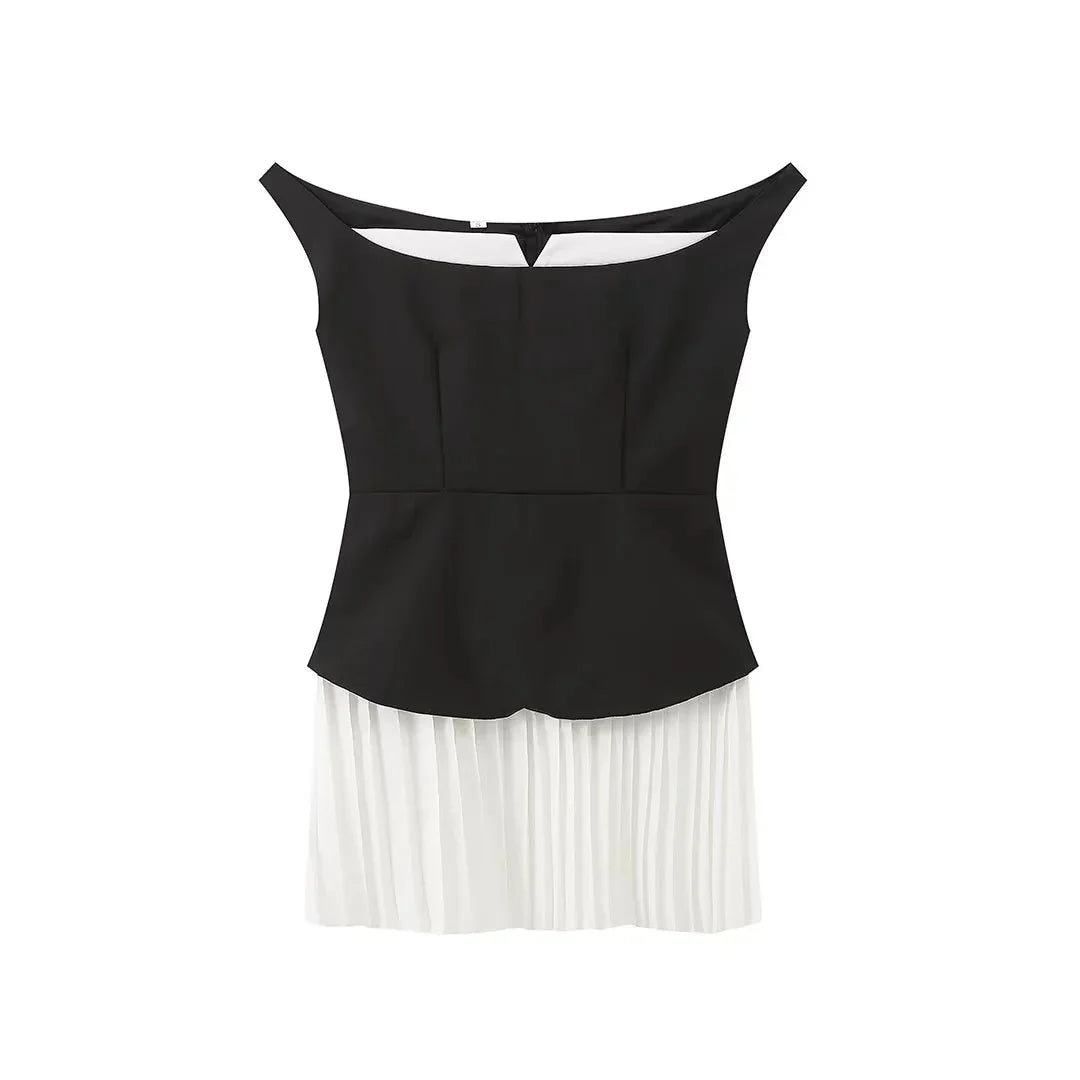 Calli Charm Off-Shoulder Pleated Dress
