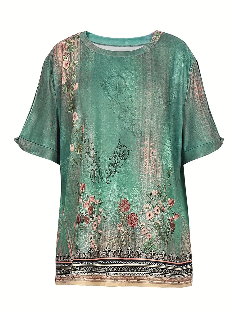 Plus Size Summer Print T-Shirt
