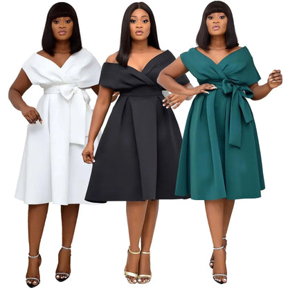 GlamourTie Satin Evening Dress