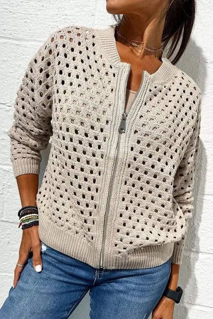 Black Mesh Knit Jacket