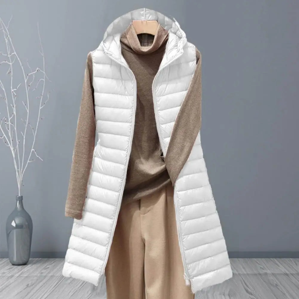 ThermaGlow Hooded Mid-Length Vest Coat