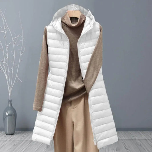 ThermaGlow Hooded Mid-Length Vest Coat