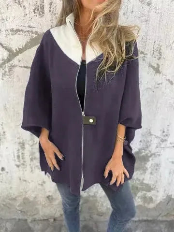 Stylish Patchwork Zipper Jacket