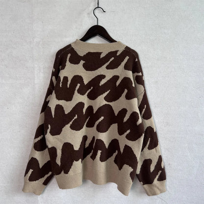 Stripe Craft Patchwork Knit Pullover