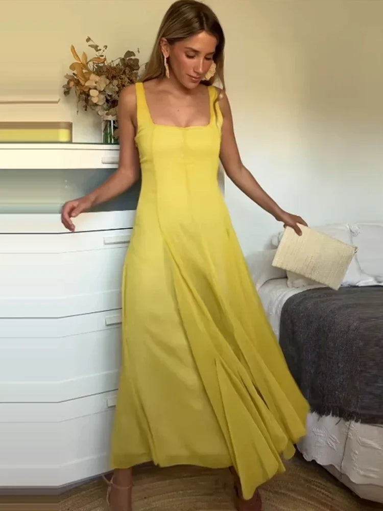 Chic Sleeveless High-Waist Swing Dress