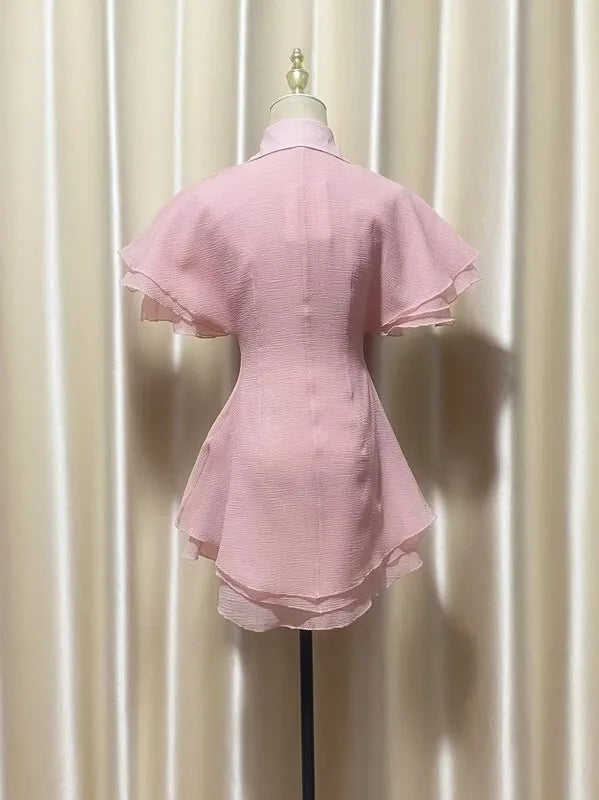 Butterfly Bloom Contrast A-Line Dress