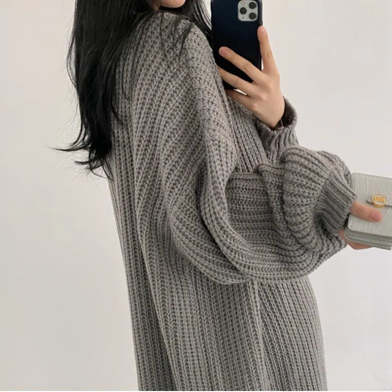 Vintage Cozy Long Knit Cardigan