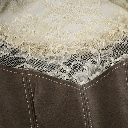 Fairy Core Lace Patchwork Denim Vest