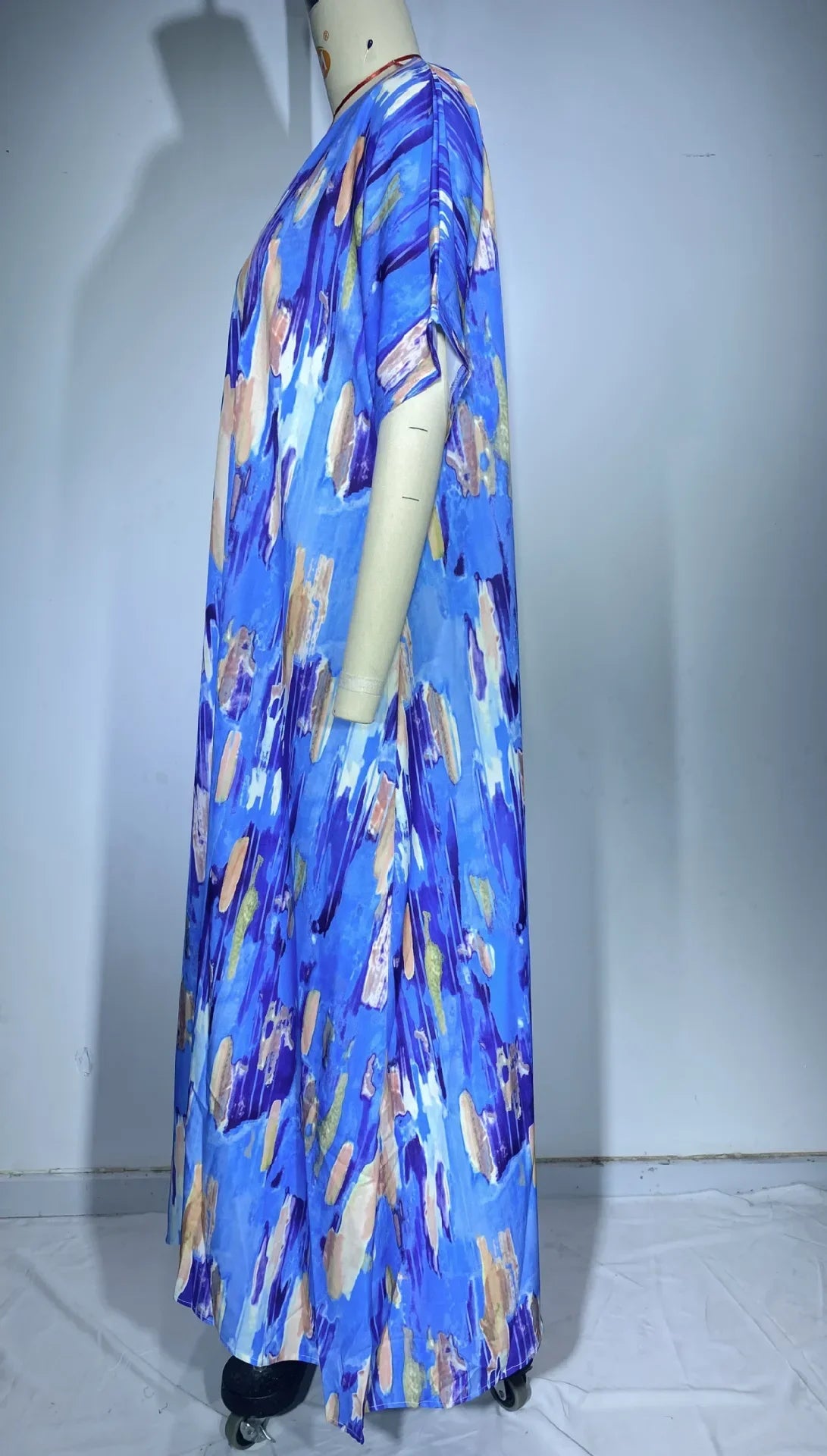 Vivid Bloom V-Neck Maxi Dress