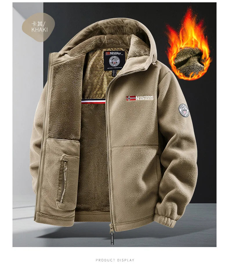 Men’s Retro Sports Lamb Wool Jacket