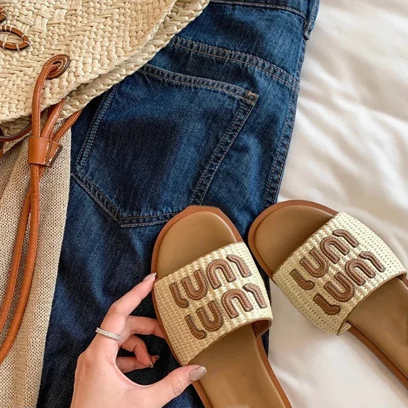 Braided Vacation Beach Slides