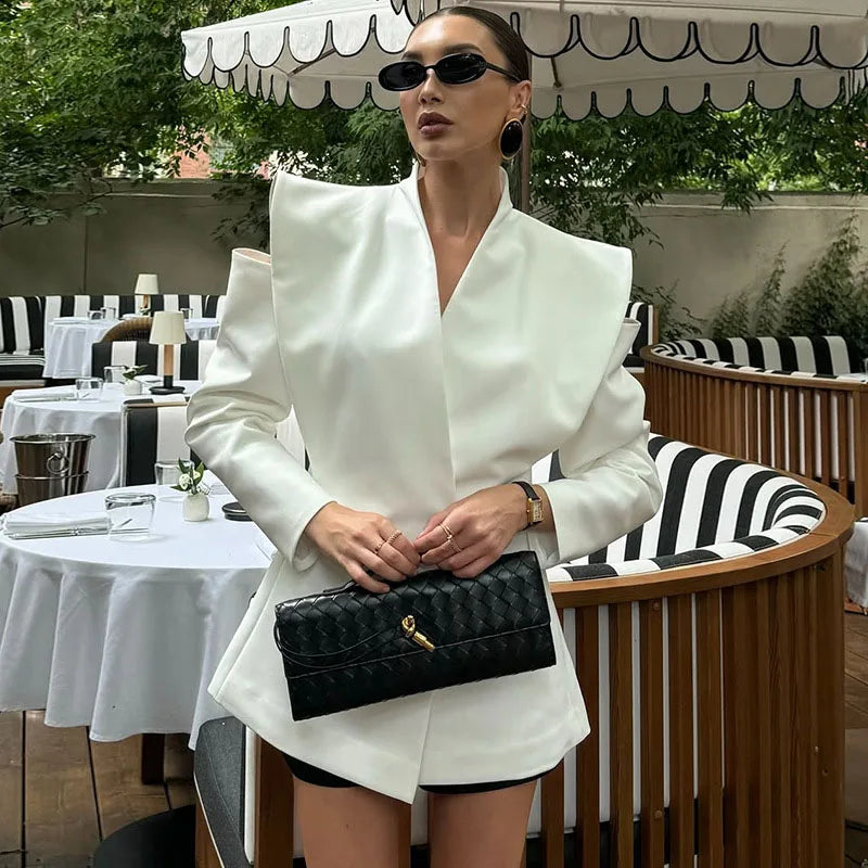 Sleek Poise Off-Shoulder Blazer