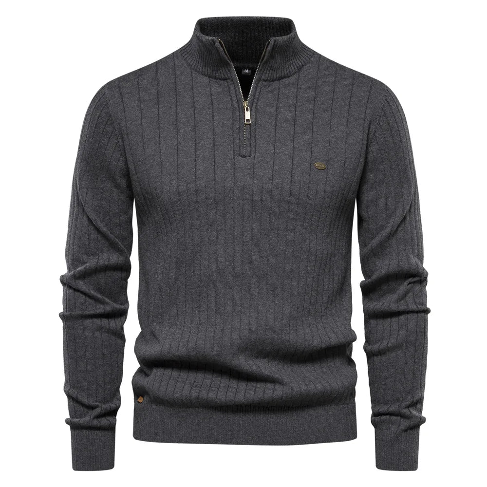 Nord Wool Zipper Stand Collar Sweater