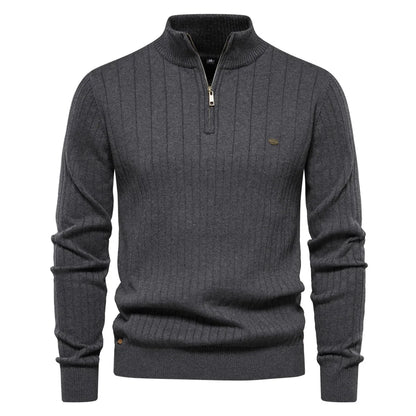 Nord Wool Zipper Stand Collar Sweater