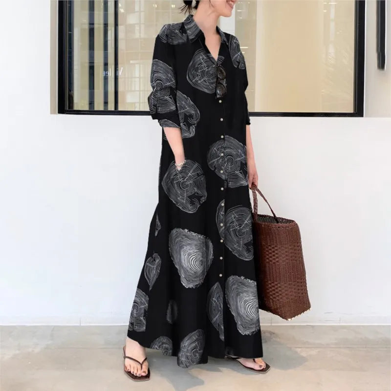 Rustic Grace Cotton Shirt Dress
