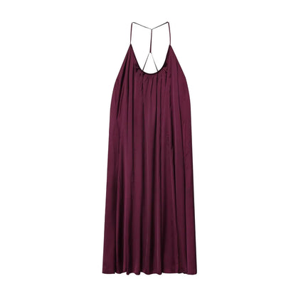 Elegant Lustre Backless Maxi Dress