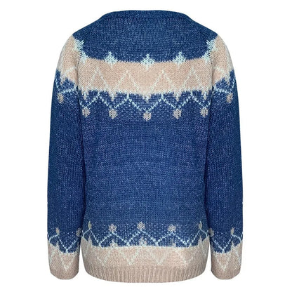 Warm Print Knit Winter Sweater