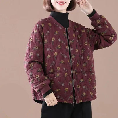 Loose Fit Retro Printed Cotton Jacket